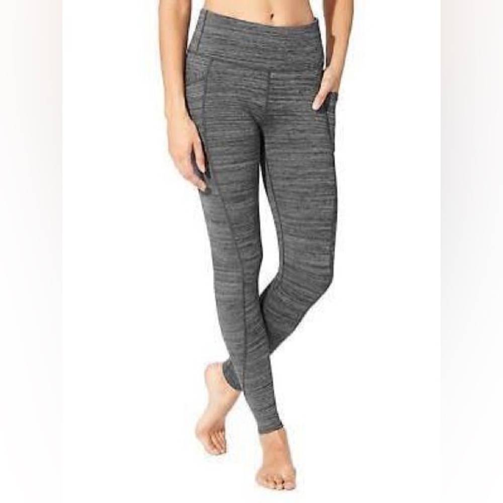 Athleta Chaturanga Gray Spacedye Leggings with Pockets - Picture 1 of 12
